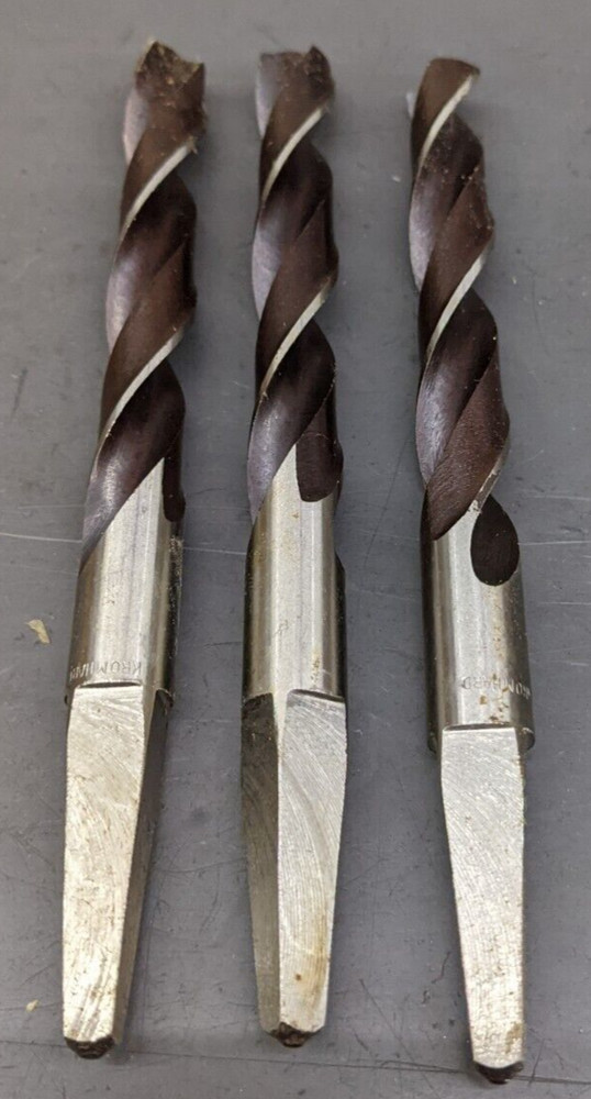 3 Kromhard Drill Bits 1/2" Brace Shank Germany NOS