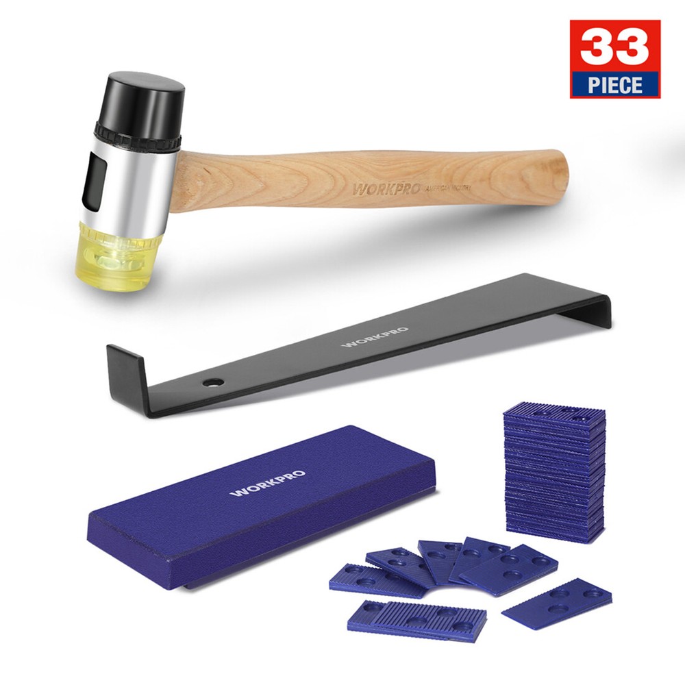 WORKPRO Laminate Wood Flooring Installation Kit Pull Bar Double-Faced Mallet Set
