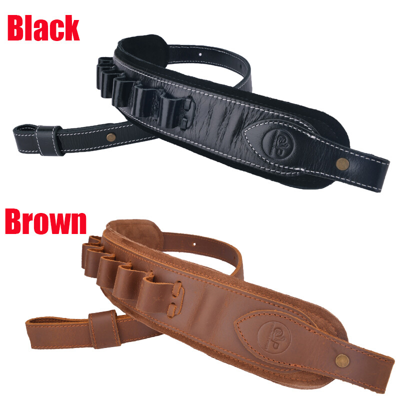 USA Cow Hide Leather Rifle Shell Holder Sling Strap For .30-30,.357,12GA .22lr