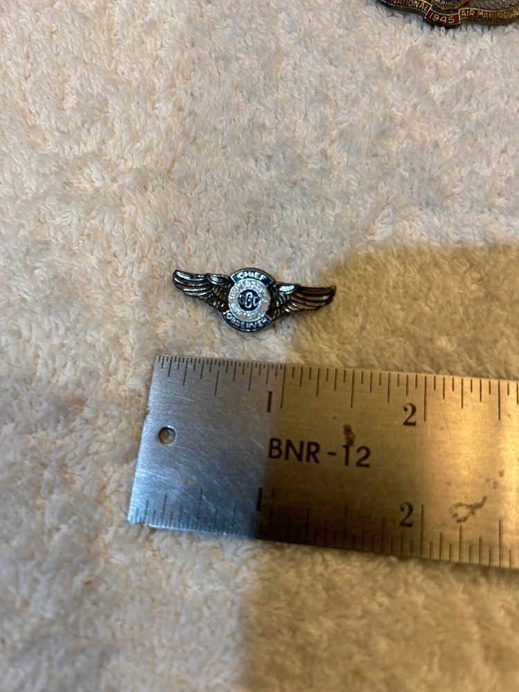 WWII US AIR Force GOC Chief Observer Pin