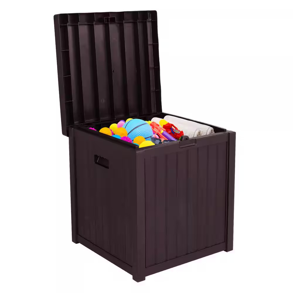 51 Gal. Brown Square Plastic Deck Box