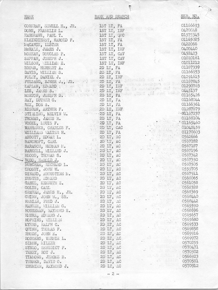 US AAForce Misc. Orders, Intelligence Needs, Randolph Field TX, Fort Bragg NC