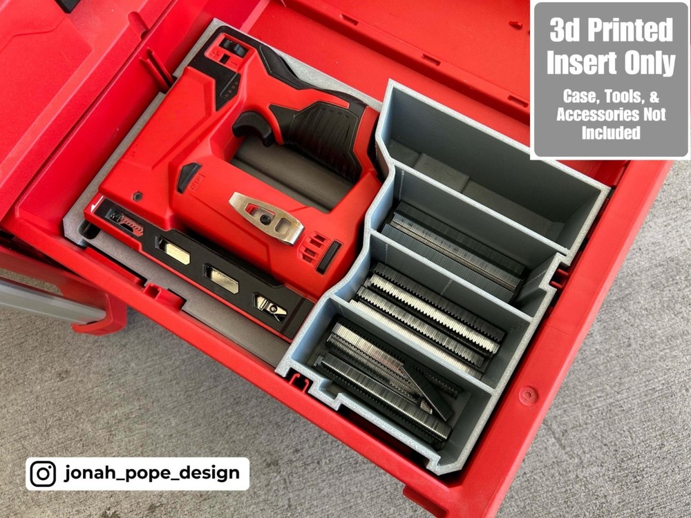 Insert for Milwaukee Packout ToolBox Drawer & M12 Crown Stapler (Insert Only)