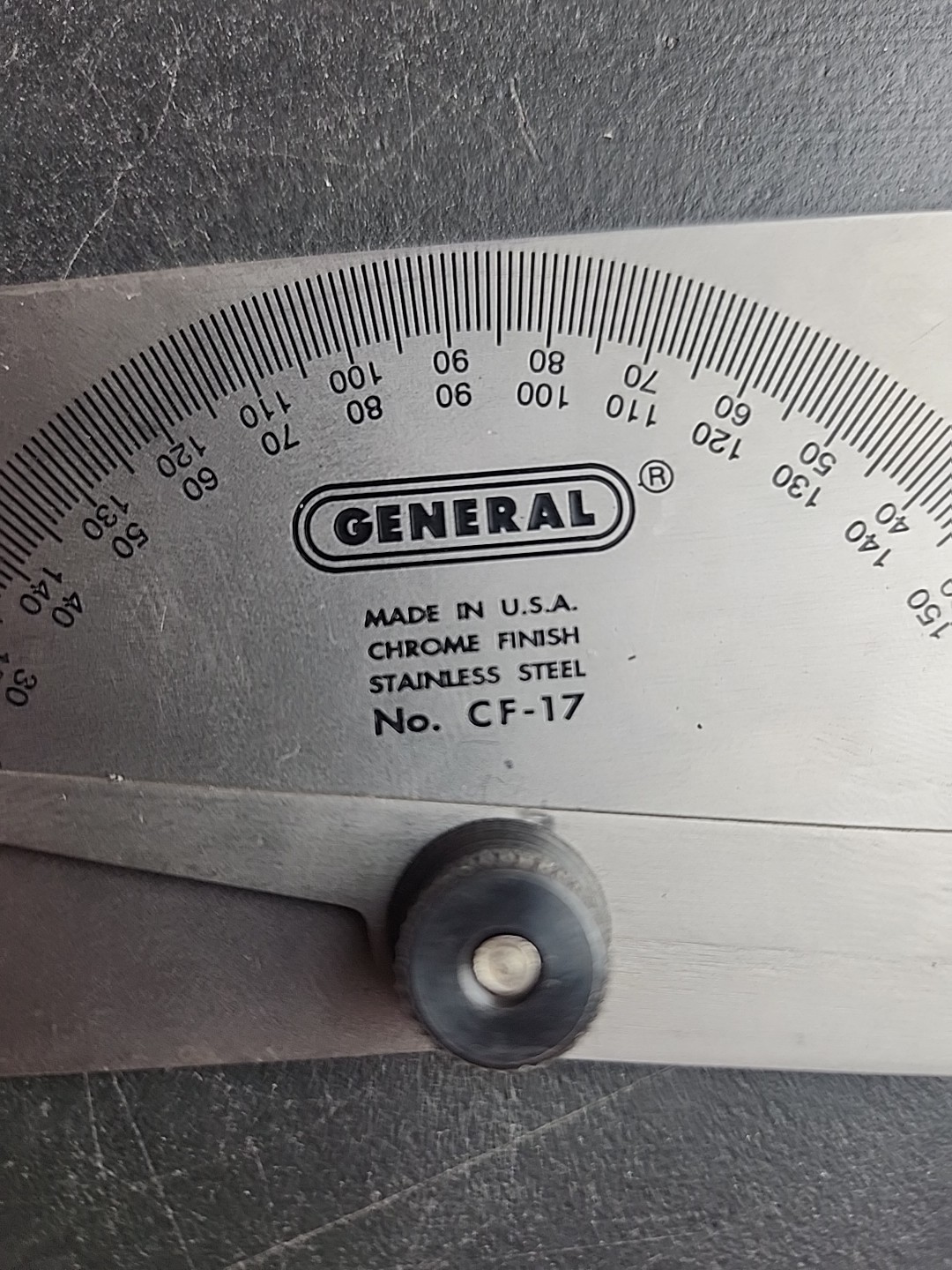 General USA CF-17 Angle Finder Protractor 0-180 Degrees Stainless Steel