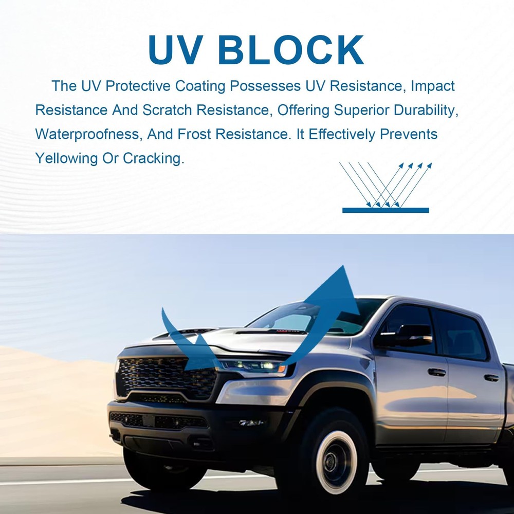 Fullux Headlights for Dodge Basic Version, Black Housing + Clear Reflector