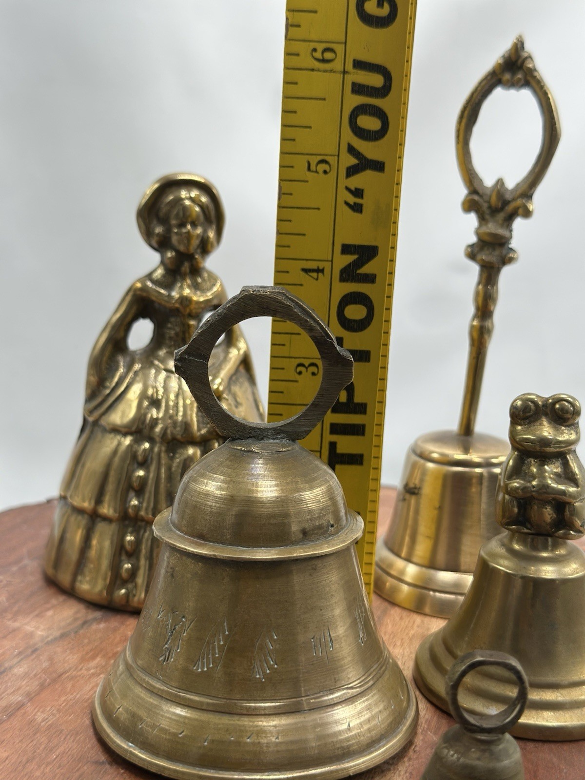 Vintage Bell England Brass Victorian Frog Woman Bell Collection 5 Lot