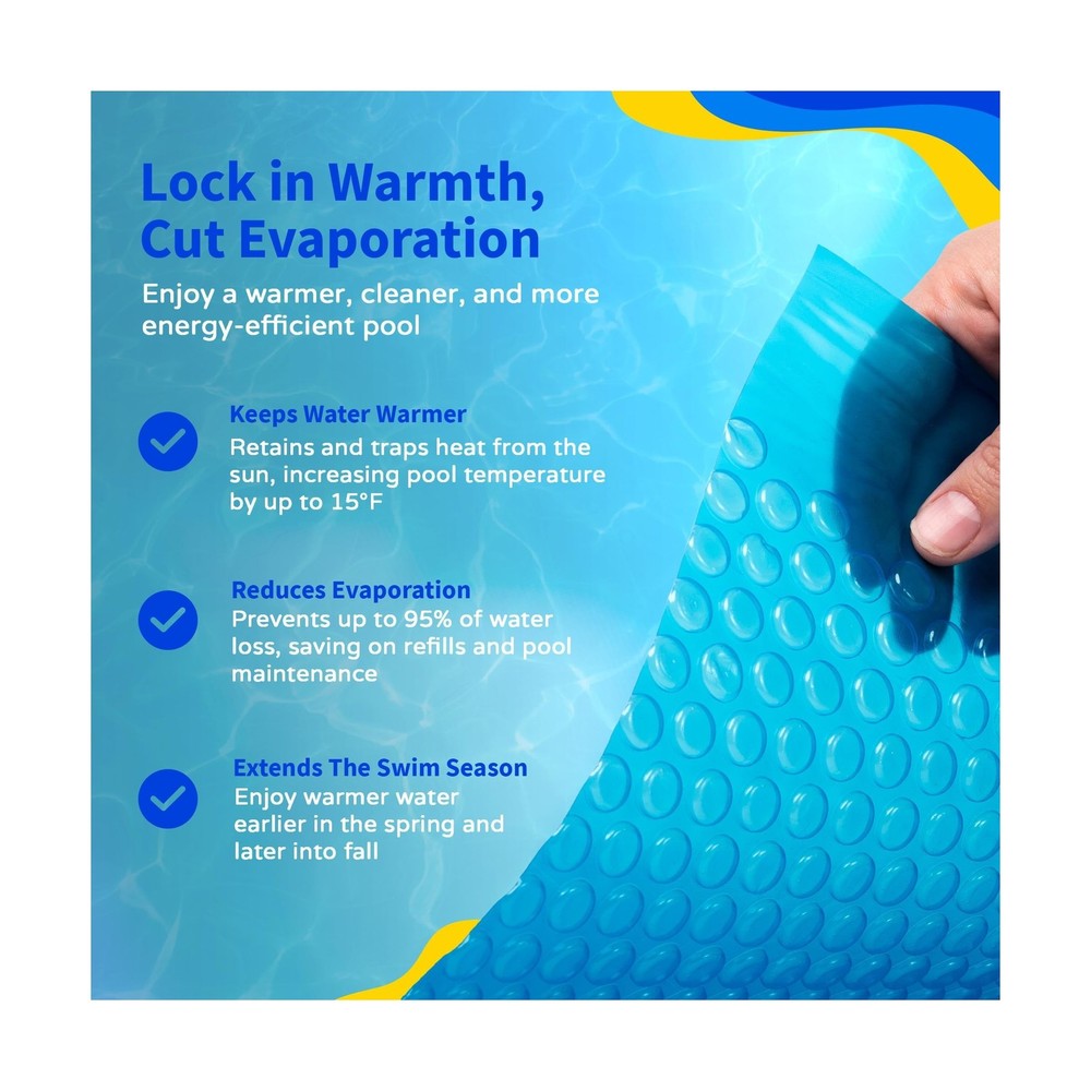 Blue Wave 16-ft x 32-ft Rectangular Pool Solar Blanket - 12-mil Solar Pool Co...