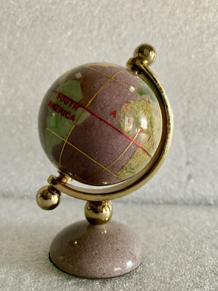 Vintage Miniature Desktop World Globe 3 1/2”