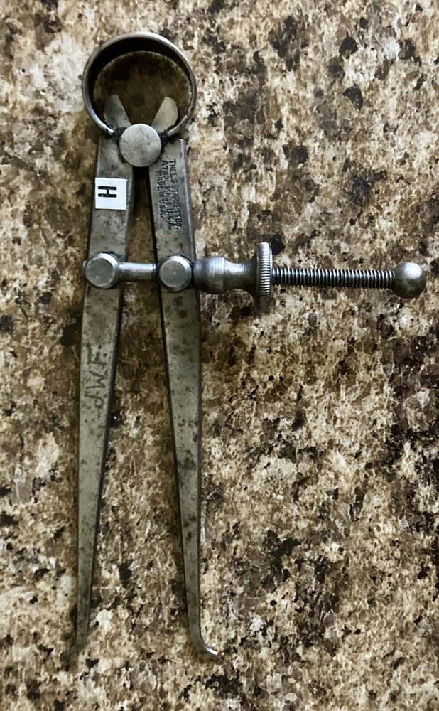 VINTAGE STARRETT FLAT LEG INSIDE CALIPER RANGE 4 INCH U.S.A
