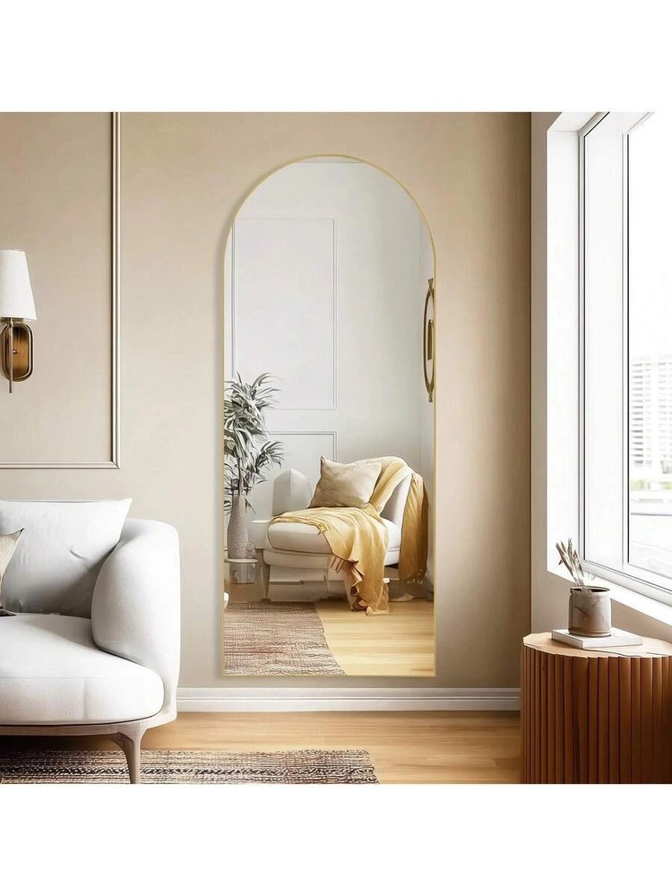 Arched Full Length Mirror, Standing Or Leaning Full Body Mirror With