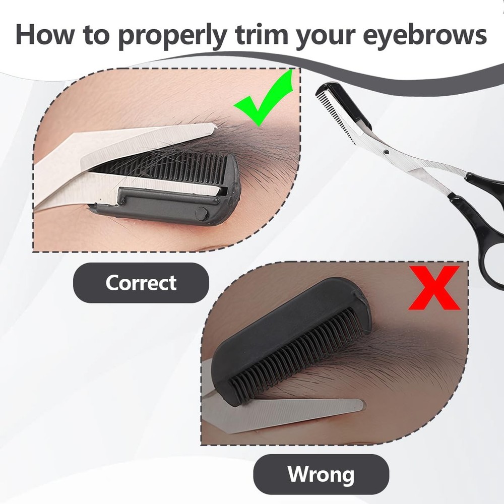 ericotry Professional Precision Eyebrow Trimmer Scissors with Black