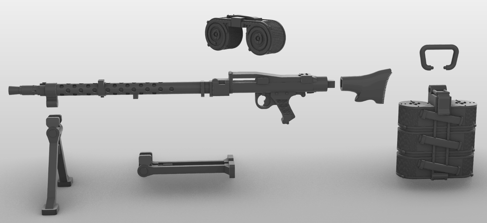 1/12 Scale Battleground MG-34 Machine Gun - Set