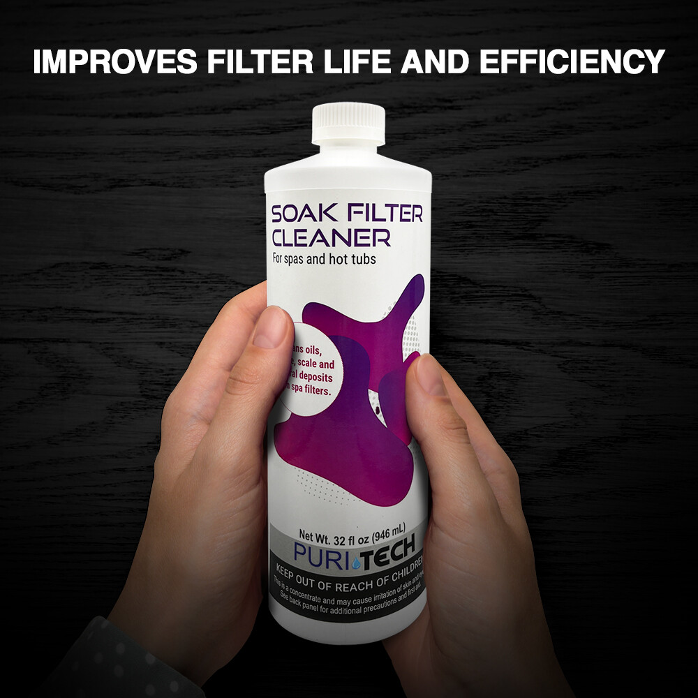 Puri Tech Spa Soak Filter Cleaner Effectively Removes Minerals Oils from Spa