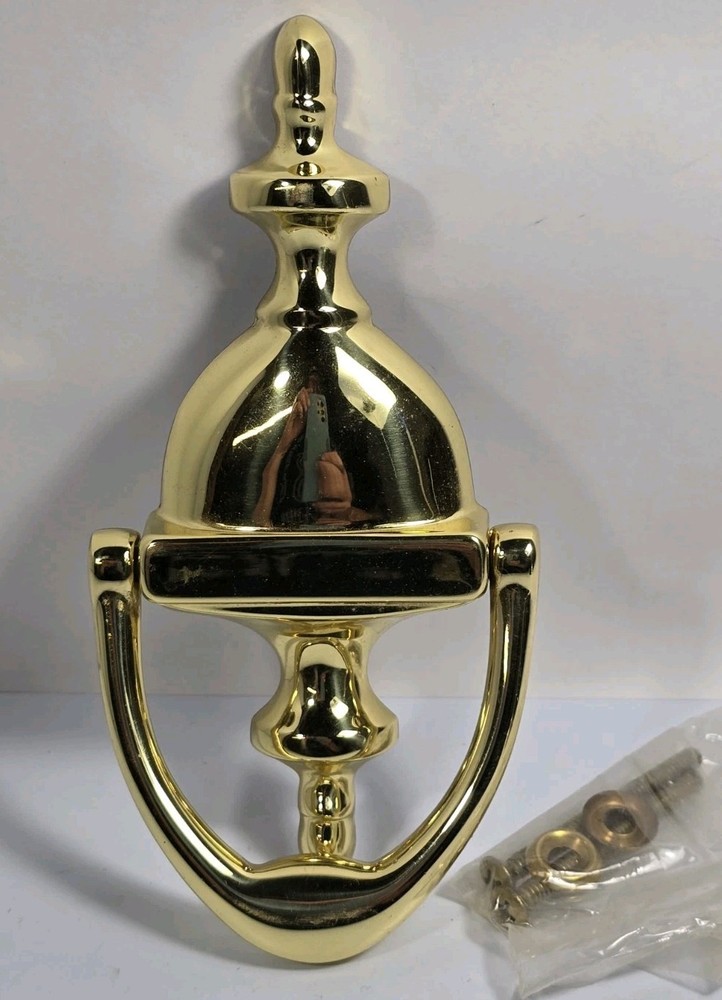 Polished Solid Brass Door Knocker 6 1/4" New with Fasteners