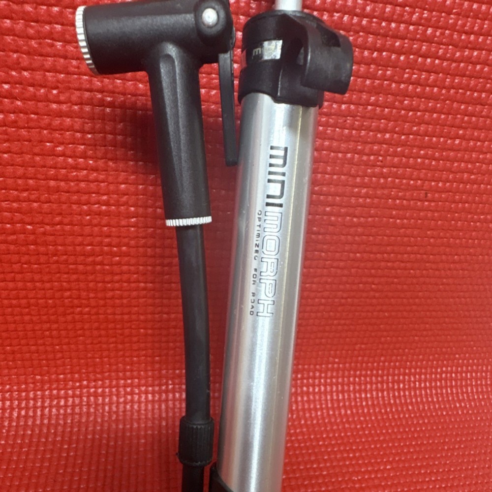 Topeak Mini Morph Compact Bicycle Pump Presta Schrader Silver Black Missing Tip