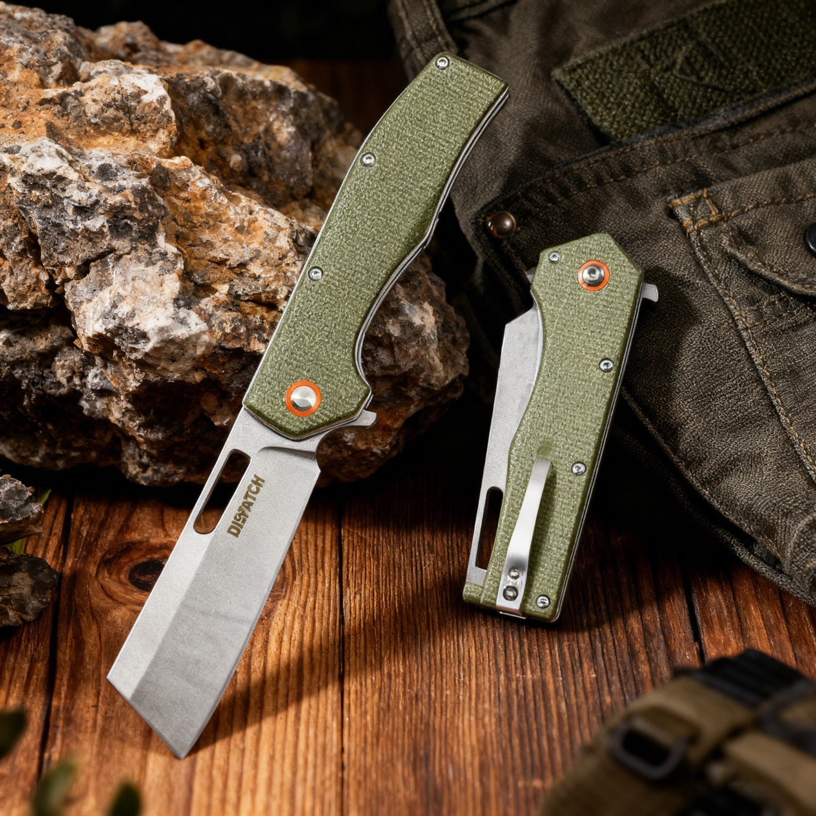 Pocket Knife with Clip,EDC Tactical Folding Knife ,Micarta Handle,Filpper Open