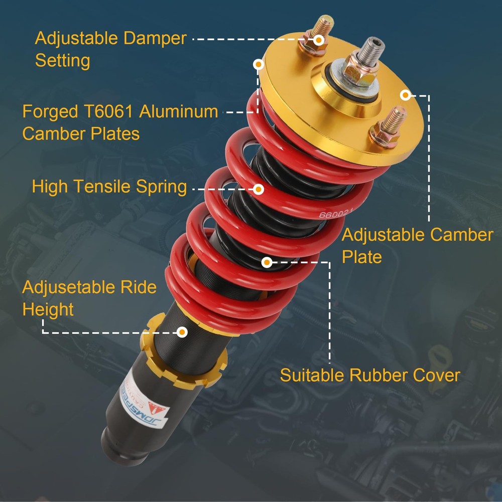Coilover Suspension Spring Struts Height Adjustable Shock Replacement