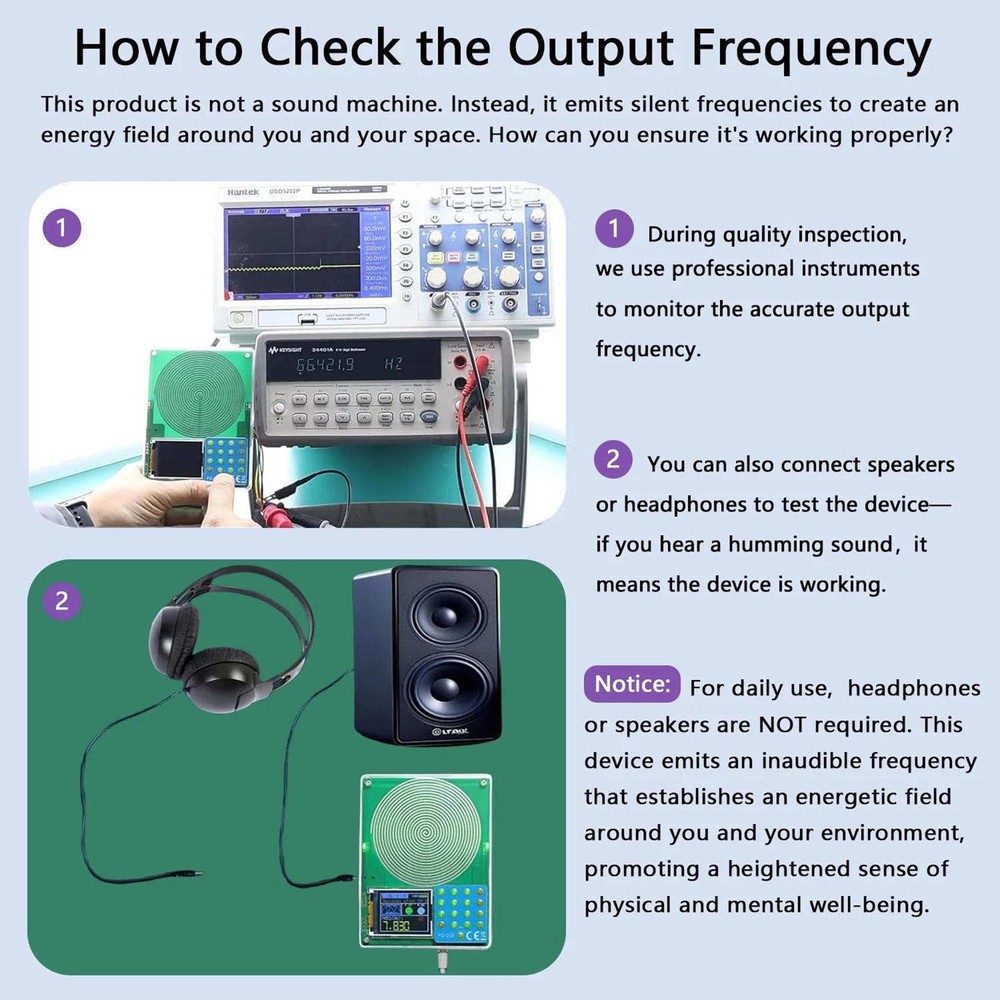 7.83Hz Healing Frequency Generator with Pin Cable for Oscilloscope Verification