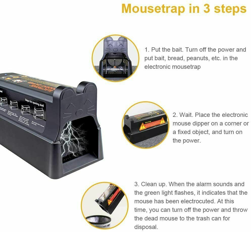 Electronic Mouse Trap Victor Control Rat Killer Rodent Zapper Humane Mouse Trap-