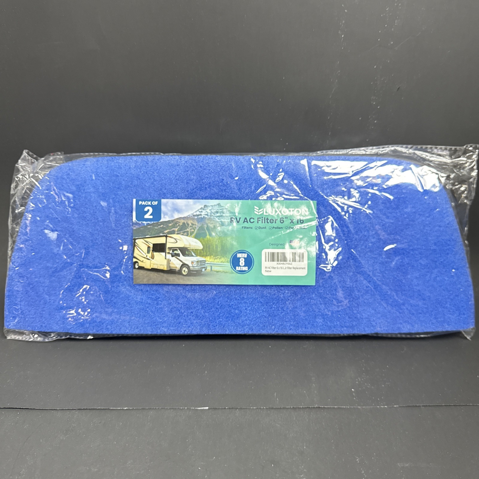 (2) RV AC Reusable Filters | 6 x 16 inches MERV8 | Replacement for Coleman Mach