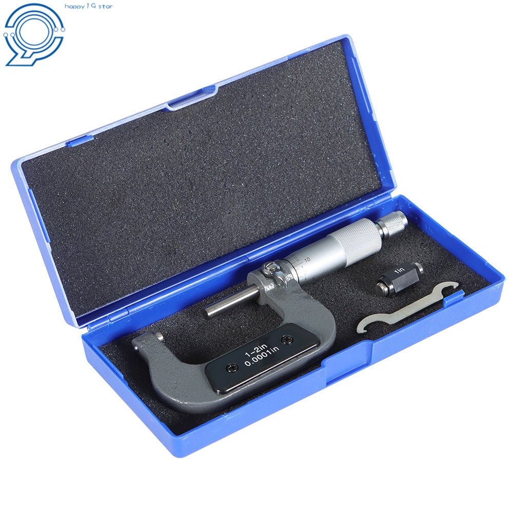 Outside Micrometer 1 - 2" Premium Carbide Tip High Precision Measure Tool