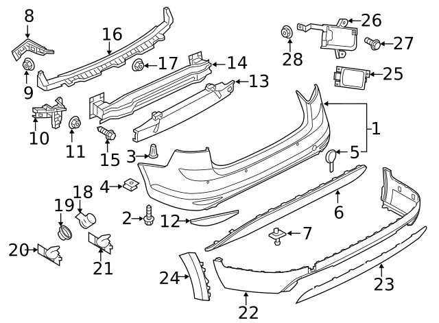 Genuine Volkswagen Outer Bracket 5G9-919-491