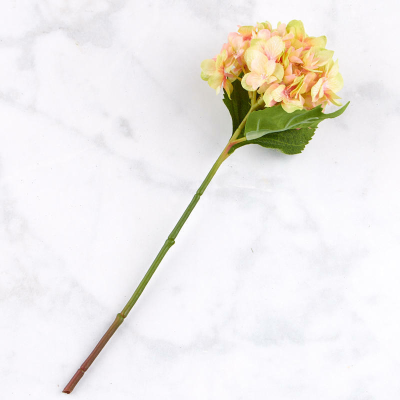 Peach and Green Artificial Hydrangea Stem | 3 Pieces