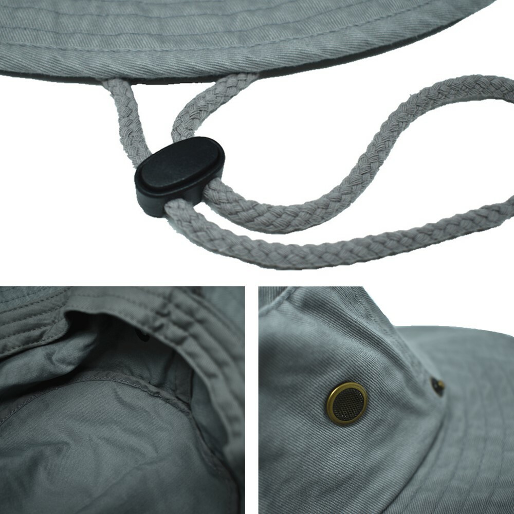 Unisex 100% Cotton Bucket Hat Fishing Camping Safari Boonie Sun Brim Summer Cap