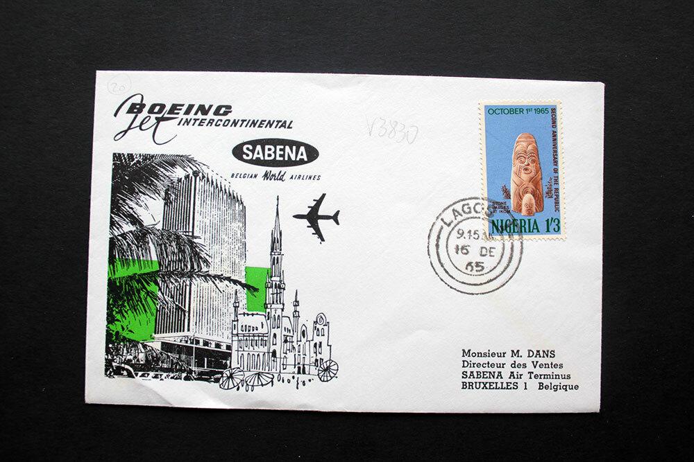 FIRST FLIGHT SABENA LAGOS BRUXELLES (V3830)