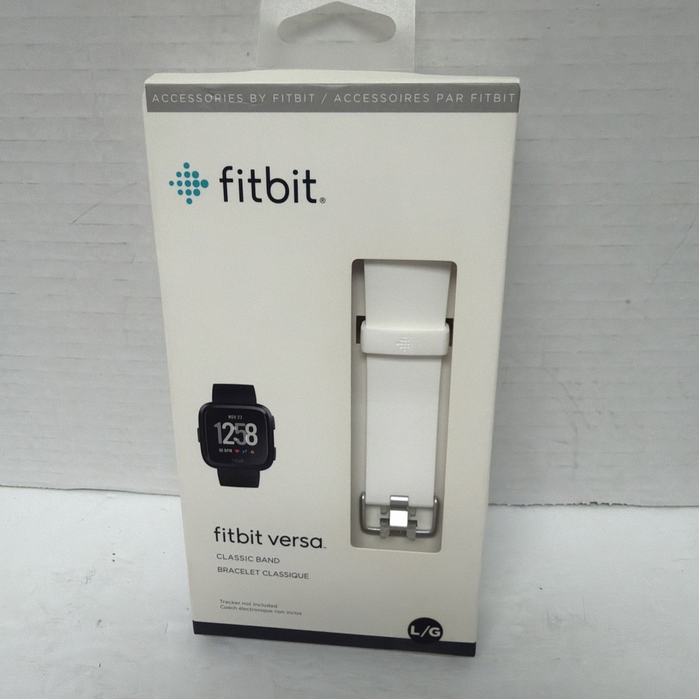 FITBIT VERSA WHITE CLASSIC REPLACEMENT BAND SIZE LARGE NEW IN BOX