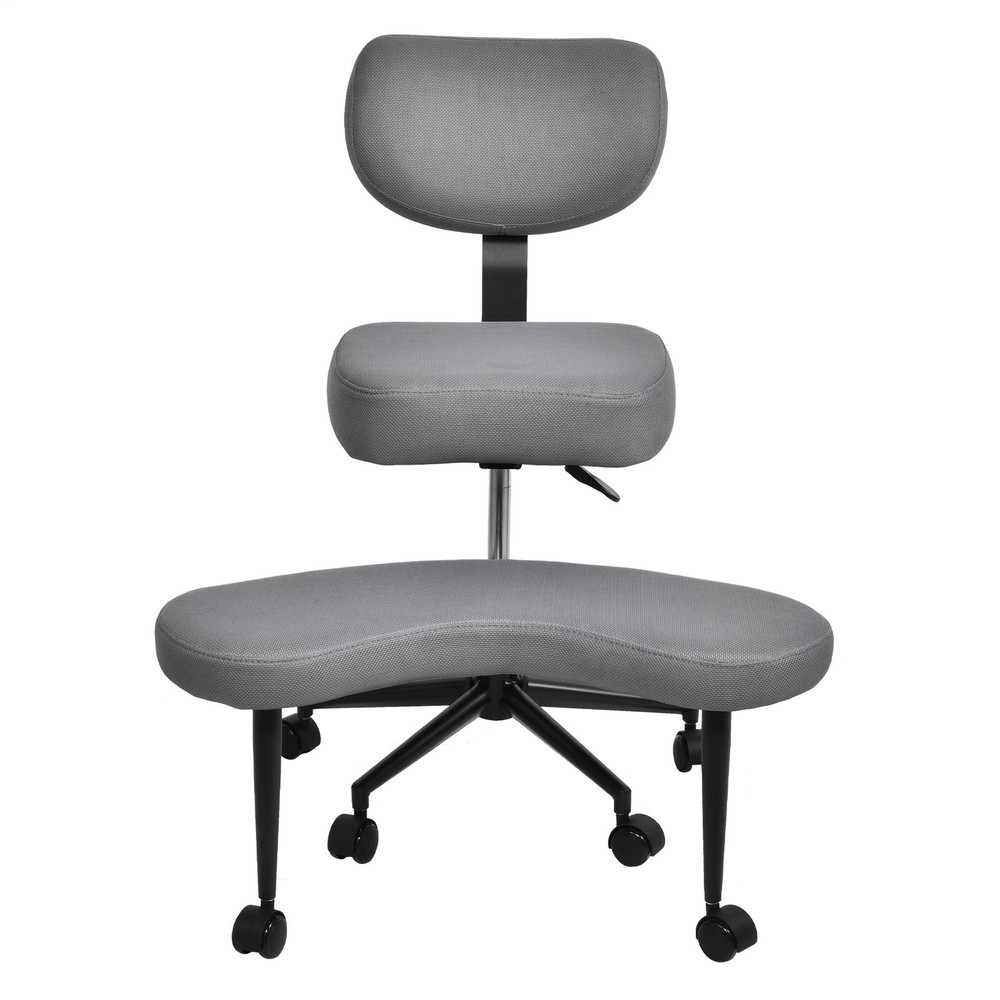 Height Adjustable Seat with Wheels for ADHD, Kneeling Chair with Back Support