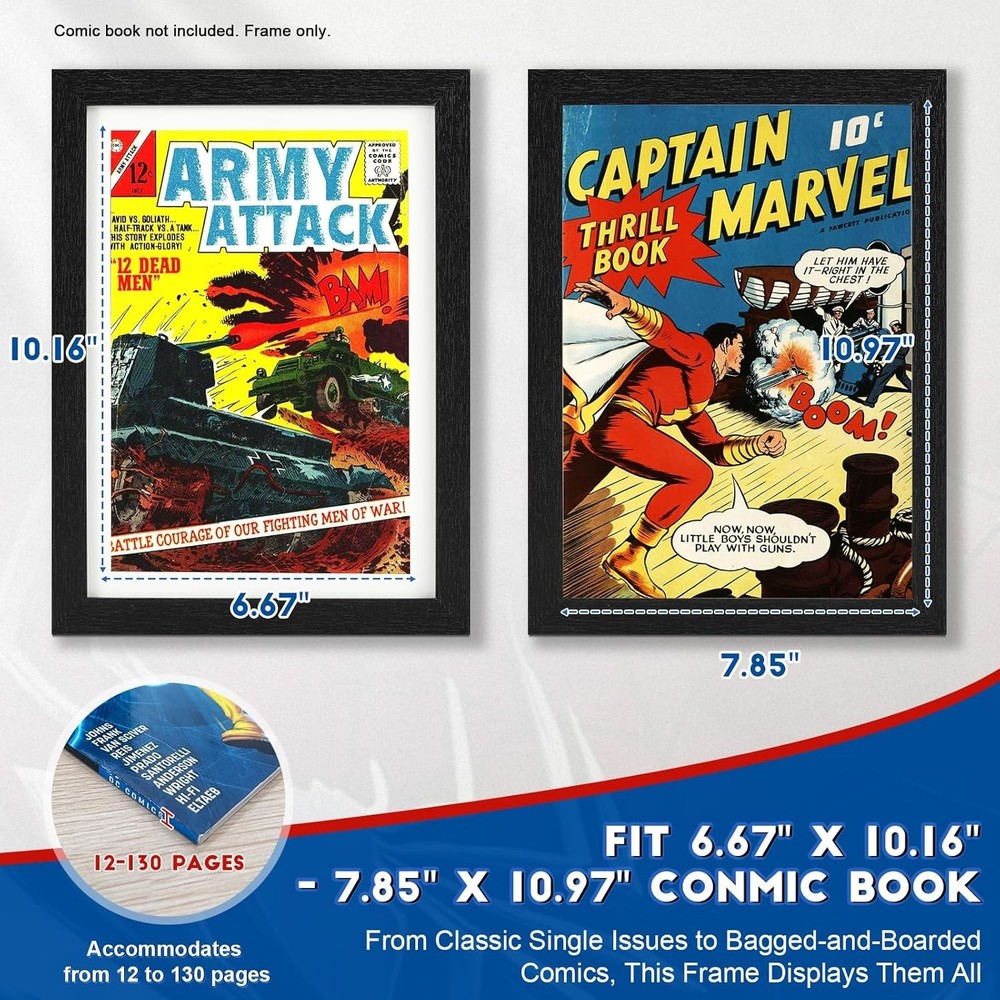 Comic Frame with Acrylic Sheet and Positioning Mat for Home Decor