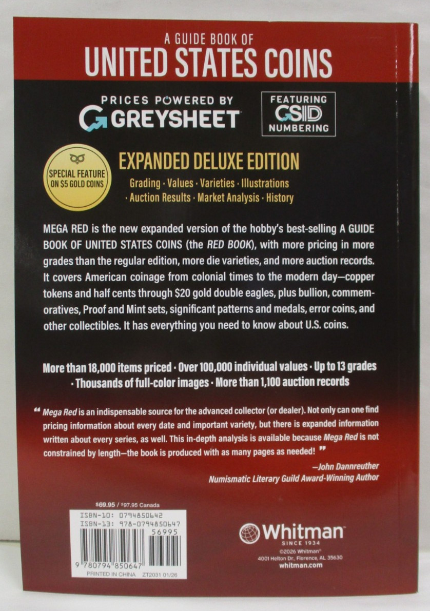 Mega Red A Guide Book of United States Coins Deluxe 10th Edition Softcover