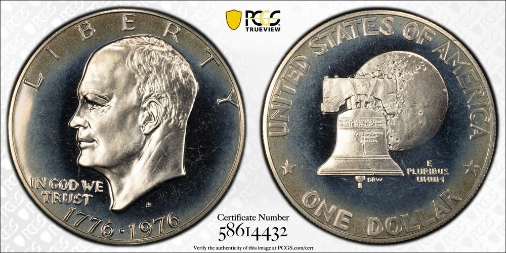 PCGS 1976-S $1 Clad Type 1 Proof Eisenhower Dollar (PR67)