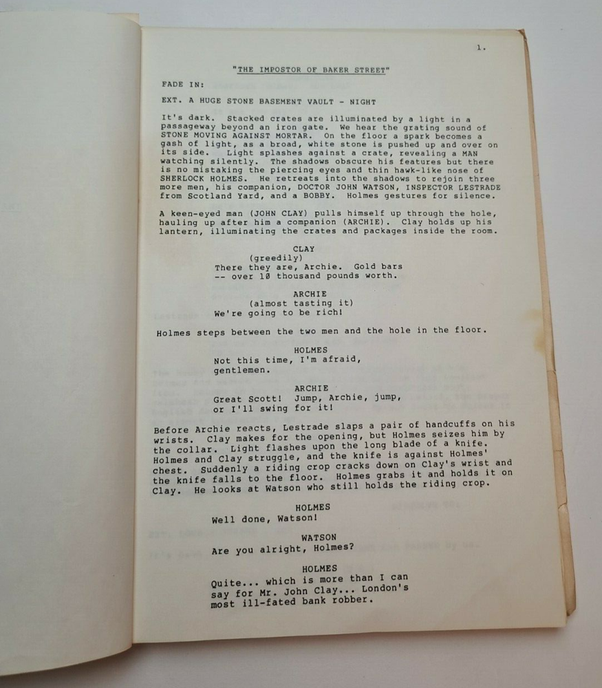 WITHOUT A CLUE / Gary Murphy 1987 Screenplay, Michael Caine & Ben Kingsley