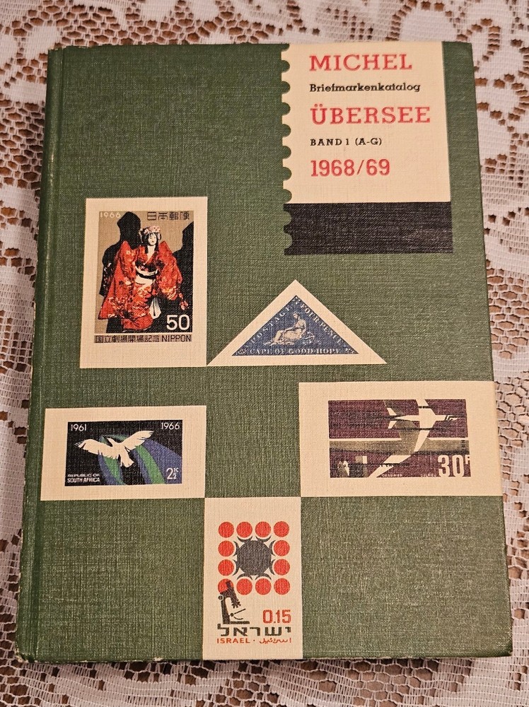 1968-69 Michel German Stamp Book Hardcover Ubersee Briefmarkenkatalog