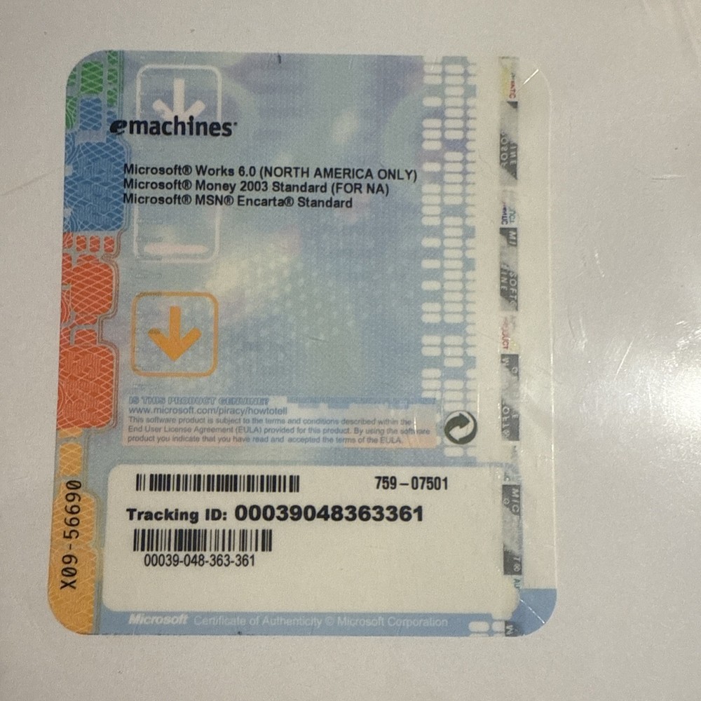 Microsoft Windows XP Home Edition Version 2002 for emachines PC - NEW SEALED