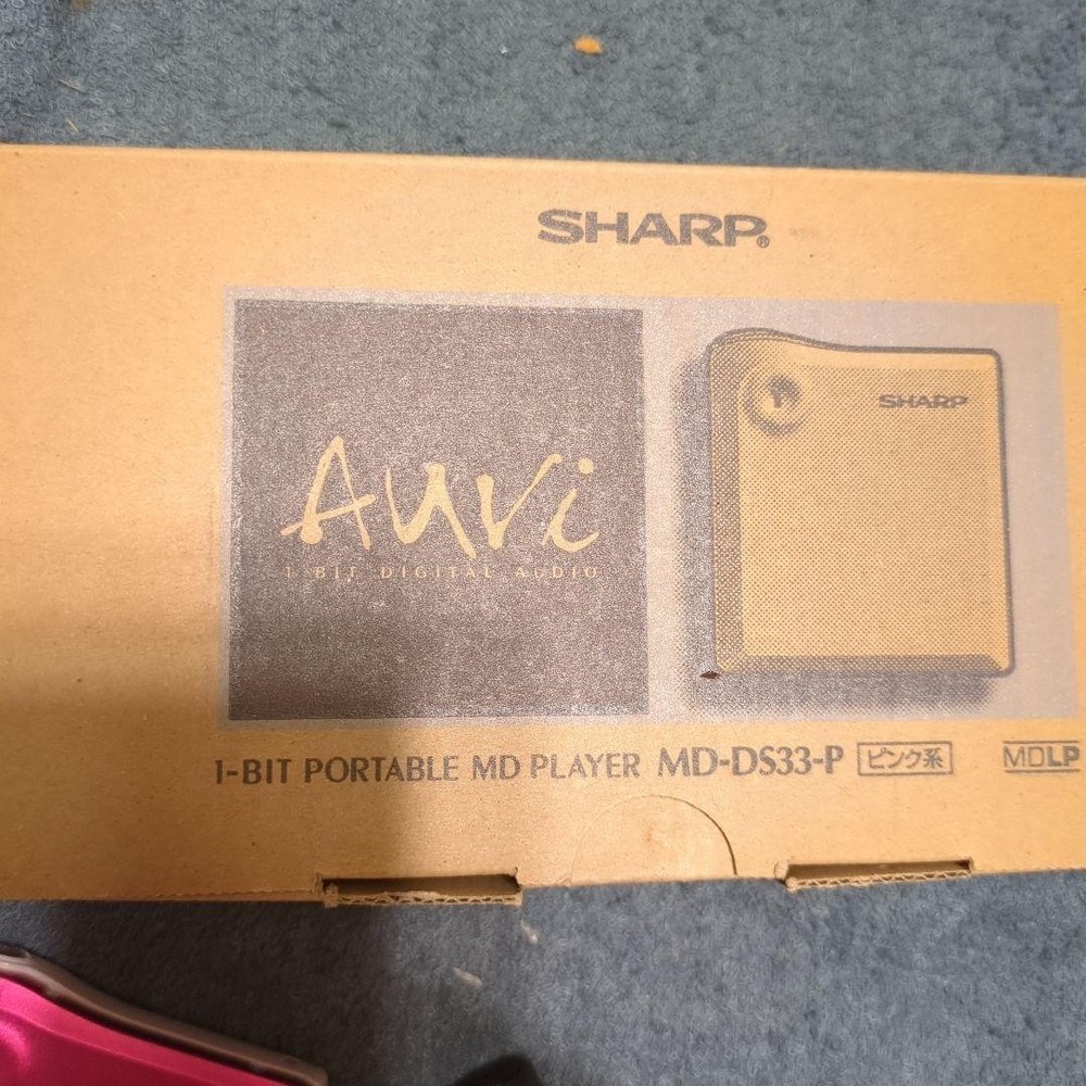 Sharp 1-Bit Portable MD Player MD-DS33-P Pink Operation Confirmed With Box