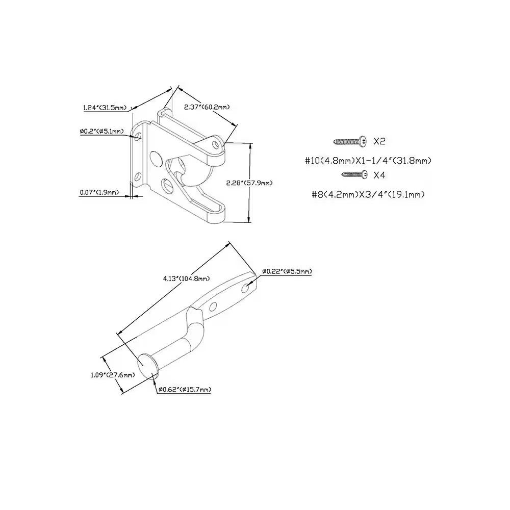 Black Stainless Steel Gate Latch
