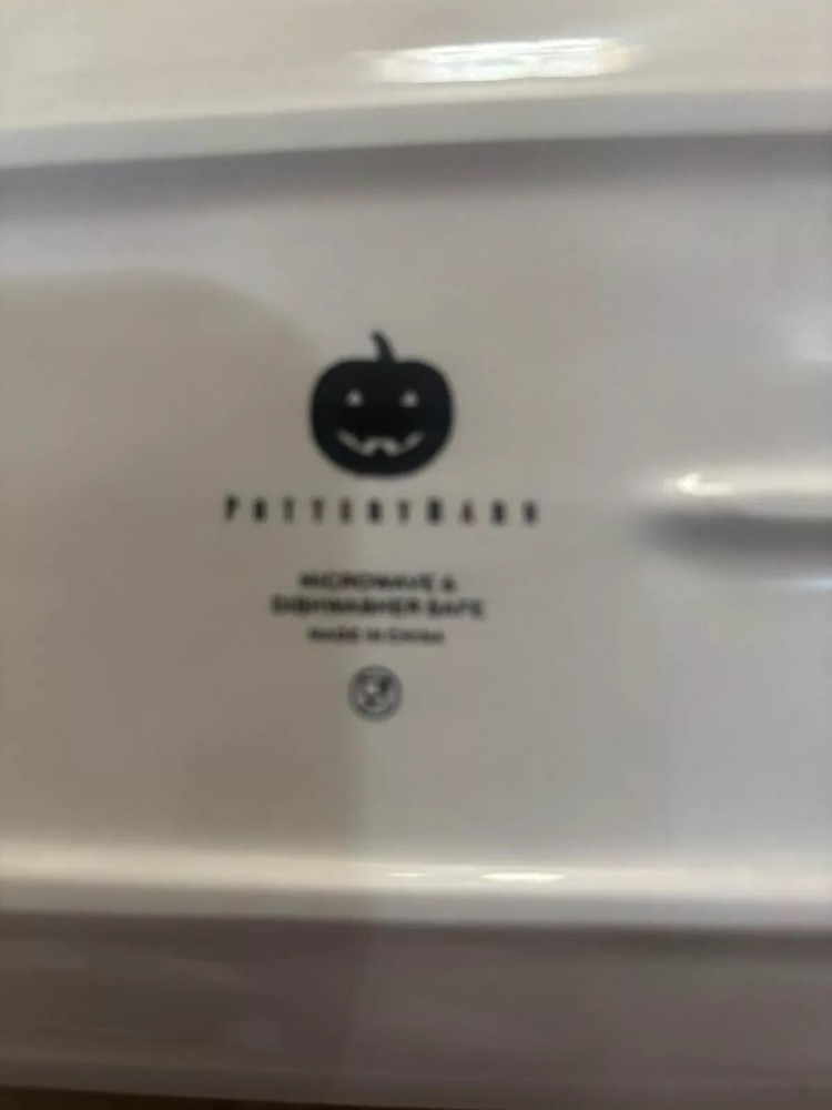 Pottery Barn Jack-O-Lantern Whimsy Stoneware Cookie Platter -New In Box