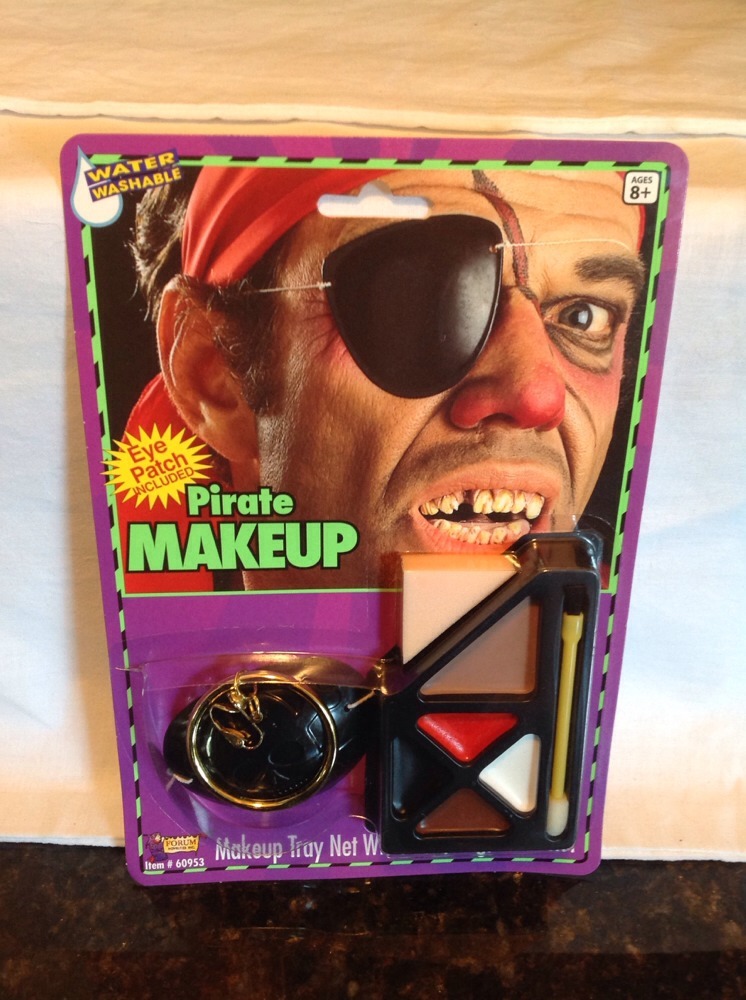 Pirate Make Up Kit With Eye Patch & 1 Earing -UNISEX