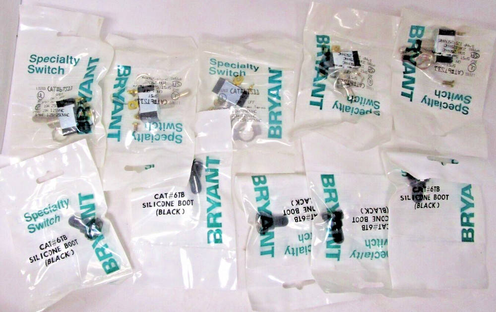 (5) Bryant Toggle Switch & Boot #6TB (NEW)