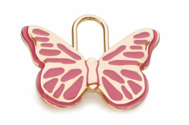 Pink Butterfly Pet ID Tag