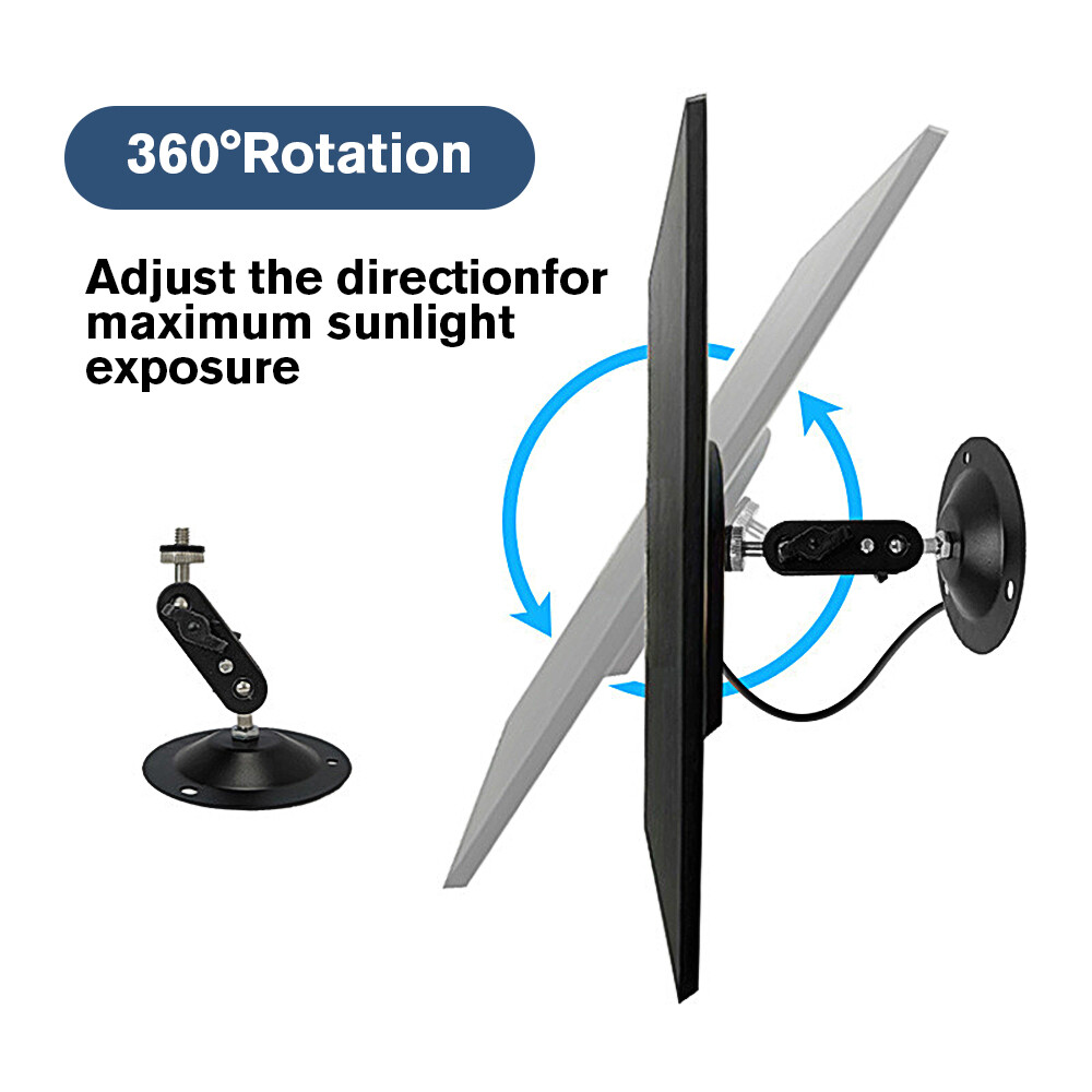 30W 5V Solar Panel USB-C Port 360°Adjustable Mounting for Security Camera