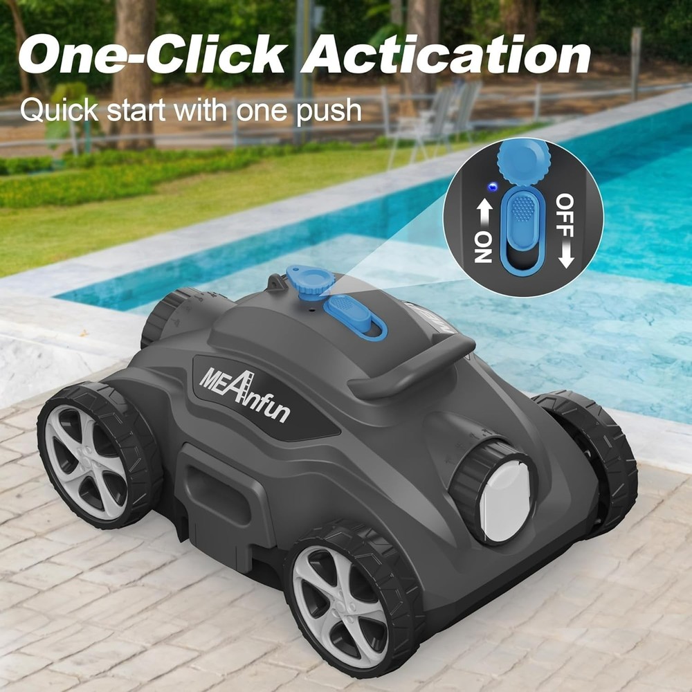 CORDLESS BLUE ROBOTIC POOL CLEANER Meanfun MF-PC01 GRAY NEW