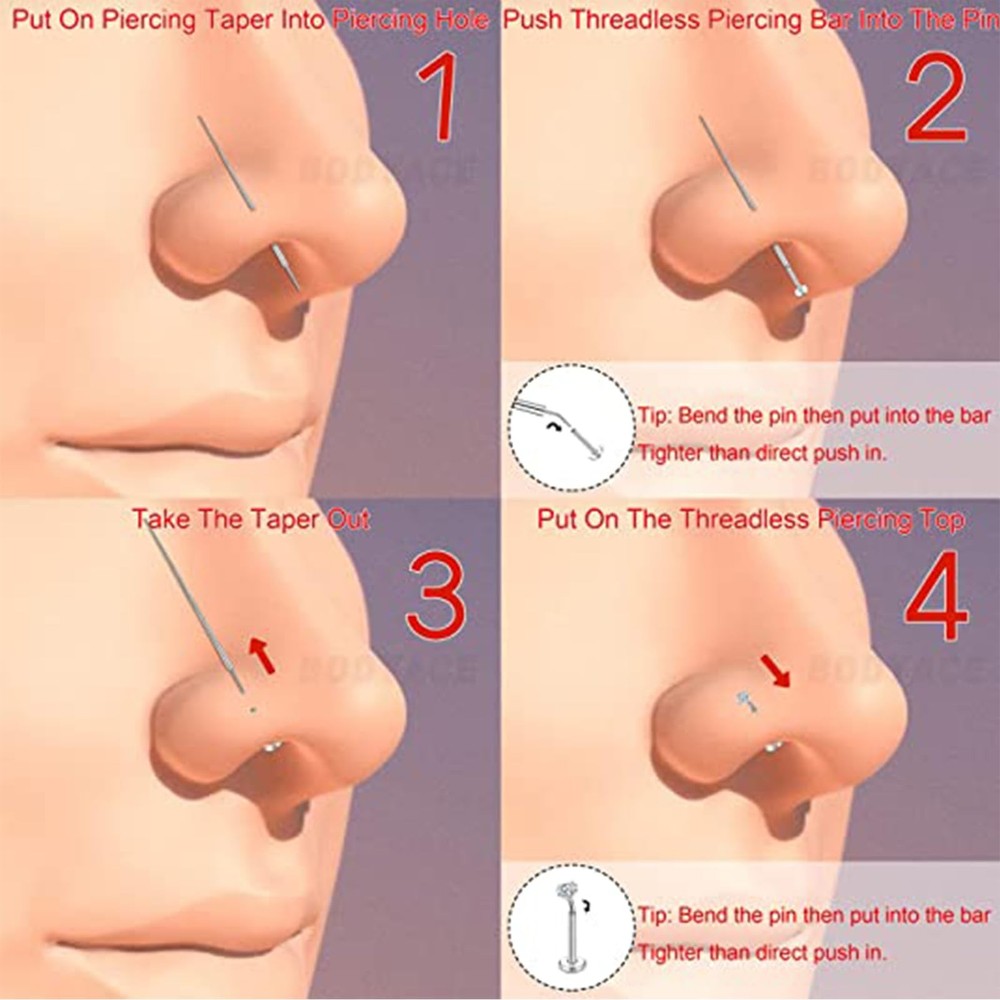 QWALIT Piercing Taper Threadless B1 - Stainless Steel Mix Sizes