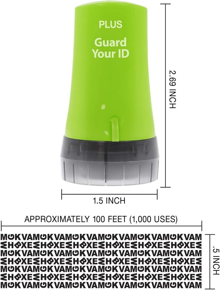 Plus Advanced Roller Stamp for Identity Theft Prevention - Compact & Effective