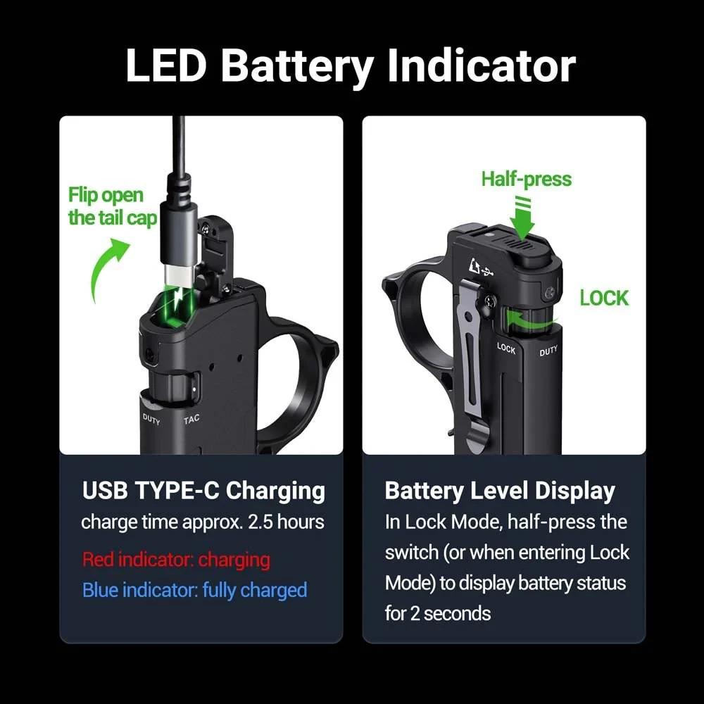 Nextorch TA70 Tactical Flashlight Rechargeable Advanced Temperature Control