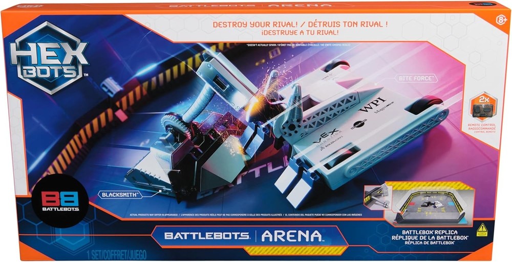 HEX BOTS BattleBots Arena Bite Force & Blacksmith, Remote Control Robot Toys