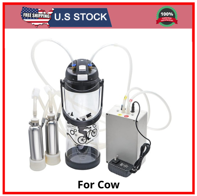 Milking Machine for Cow Electric Milker 3L Portable Pulsation Vacuum Pump Aut...